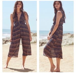 Lost + Wander Bali Cropped Palazzo Jumpsuit with pockets Size S NEW